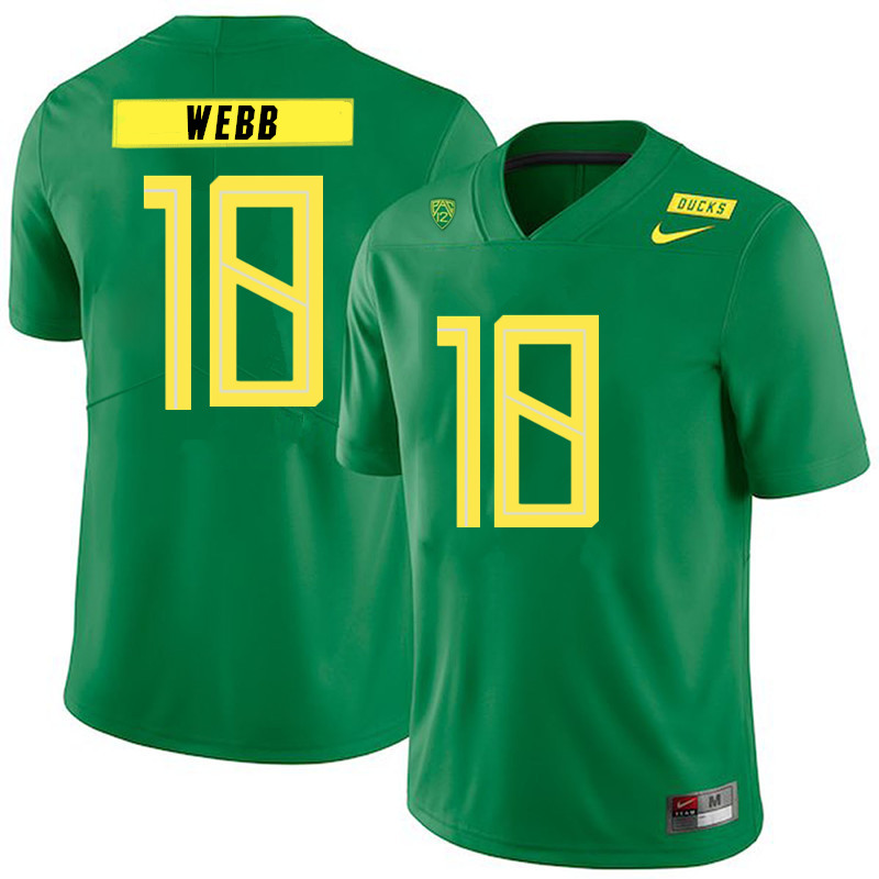 2019 Men #18 Spencer Webb Oregon Ducks College Football Jerseys Sale-Green